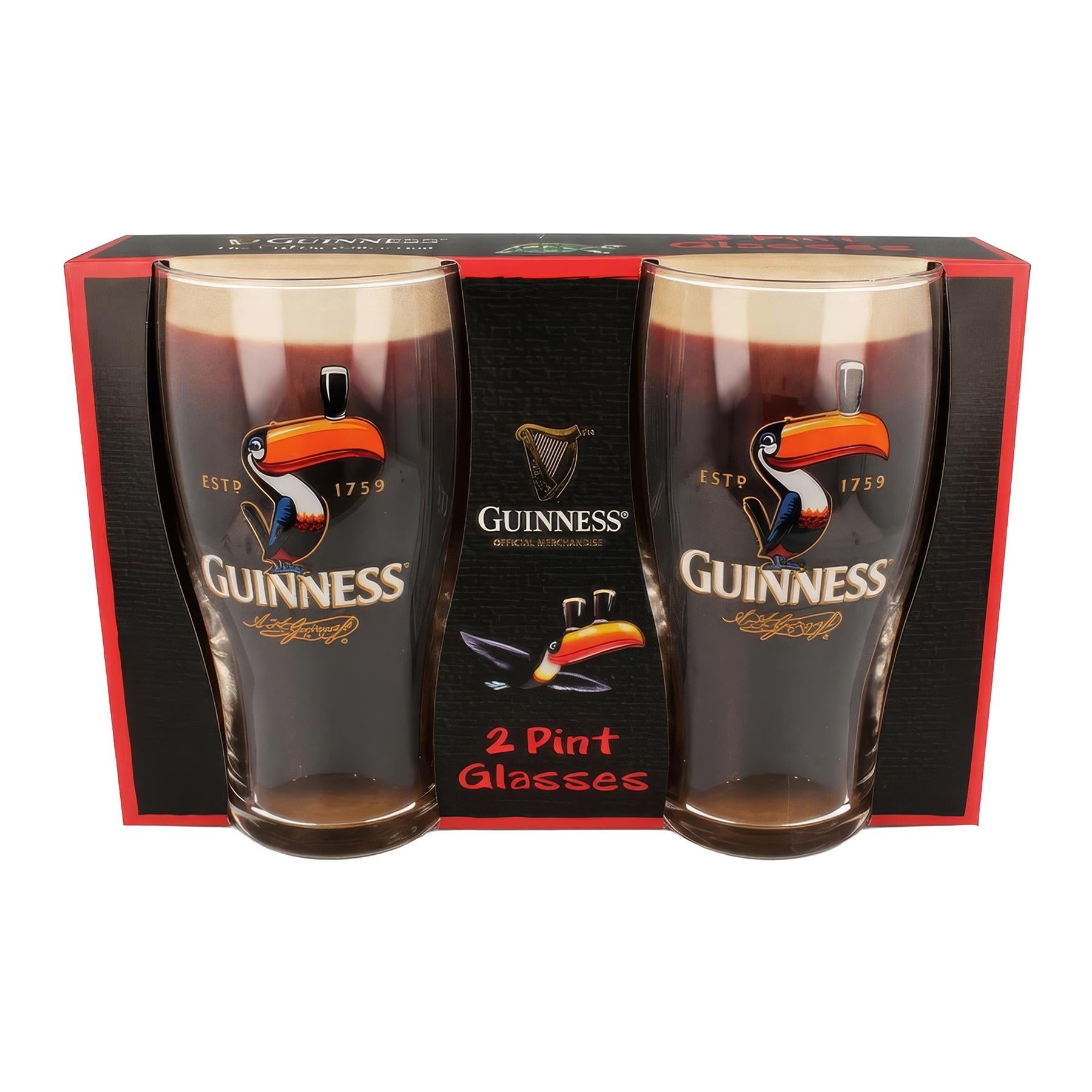 Guinness 2pc Toucan Pint Glass Set