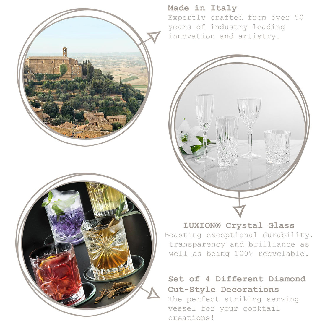 4 Piece 340ml Mixology Whisky Glass Set