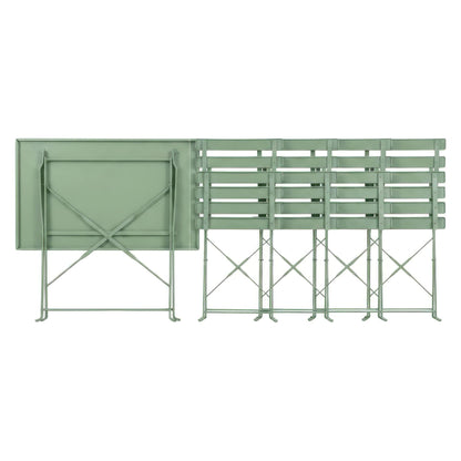 5 Piece Sussex Folding Patio Bistro Set - Sage Green