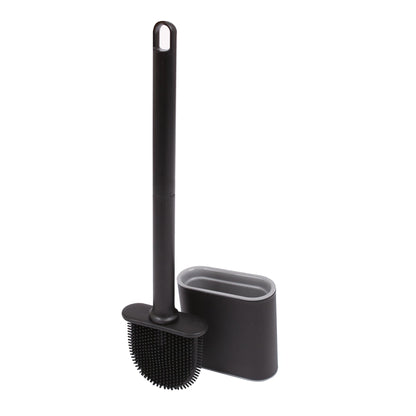 Wall-Mounted Toilet Brush and Holder Set - Black