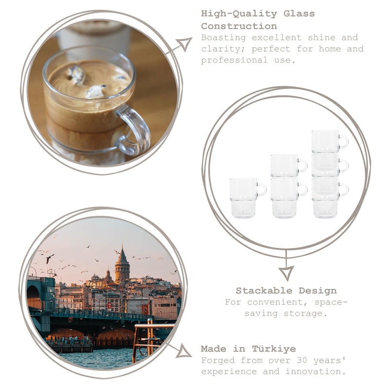 350ml Cozy Stacking Glass Coffee Cup - By LAV