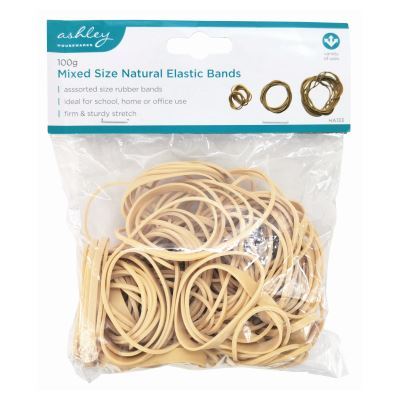 Elastic Rubber Bands - Mixed Size - Neon - Pack of 100g - By Ashley