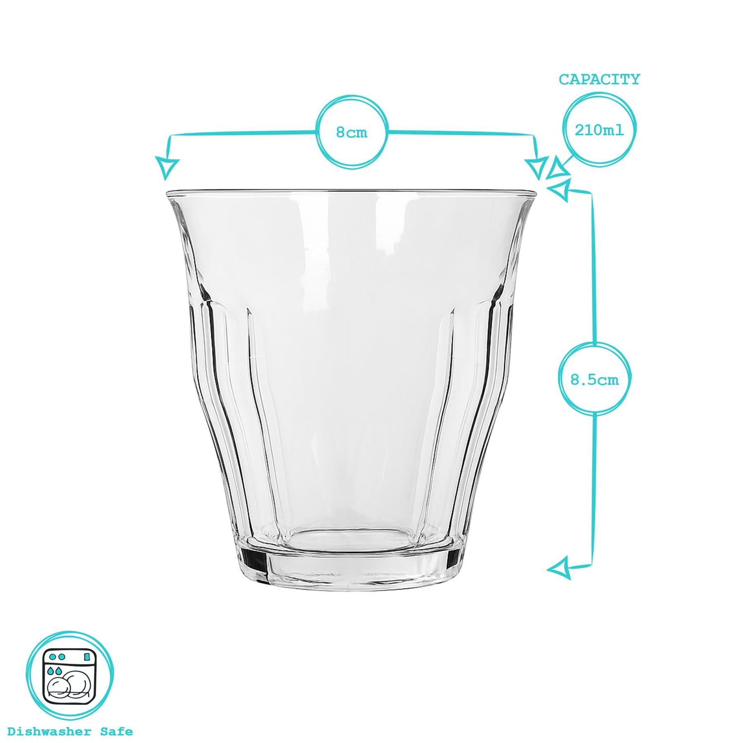 210ml Fluted Water Glass