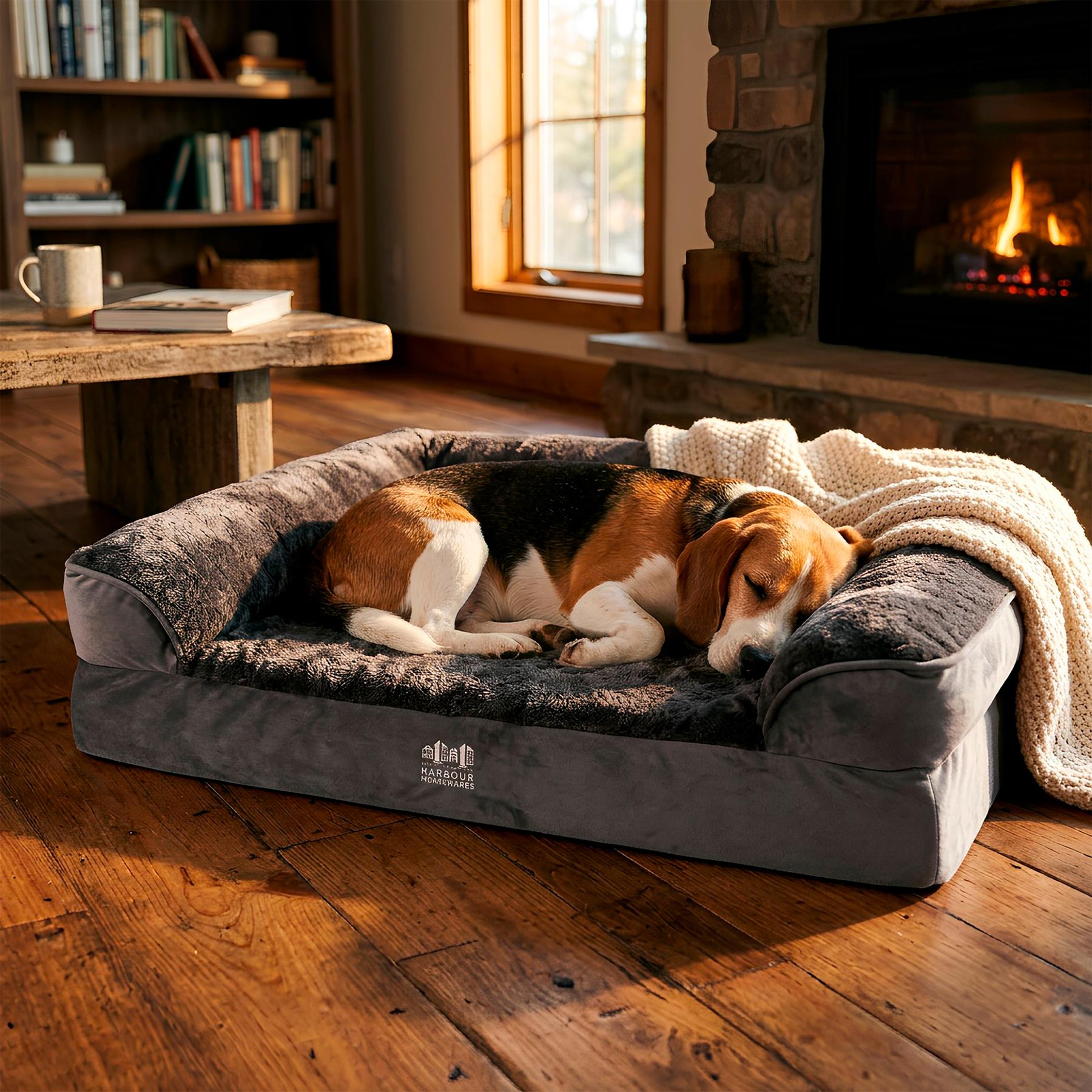 Deluxe Waterproof Dog Bed - Medium - Grey