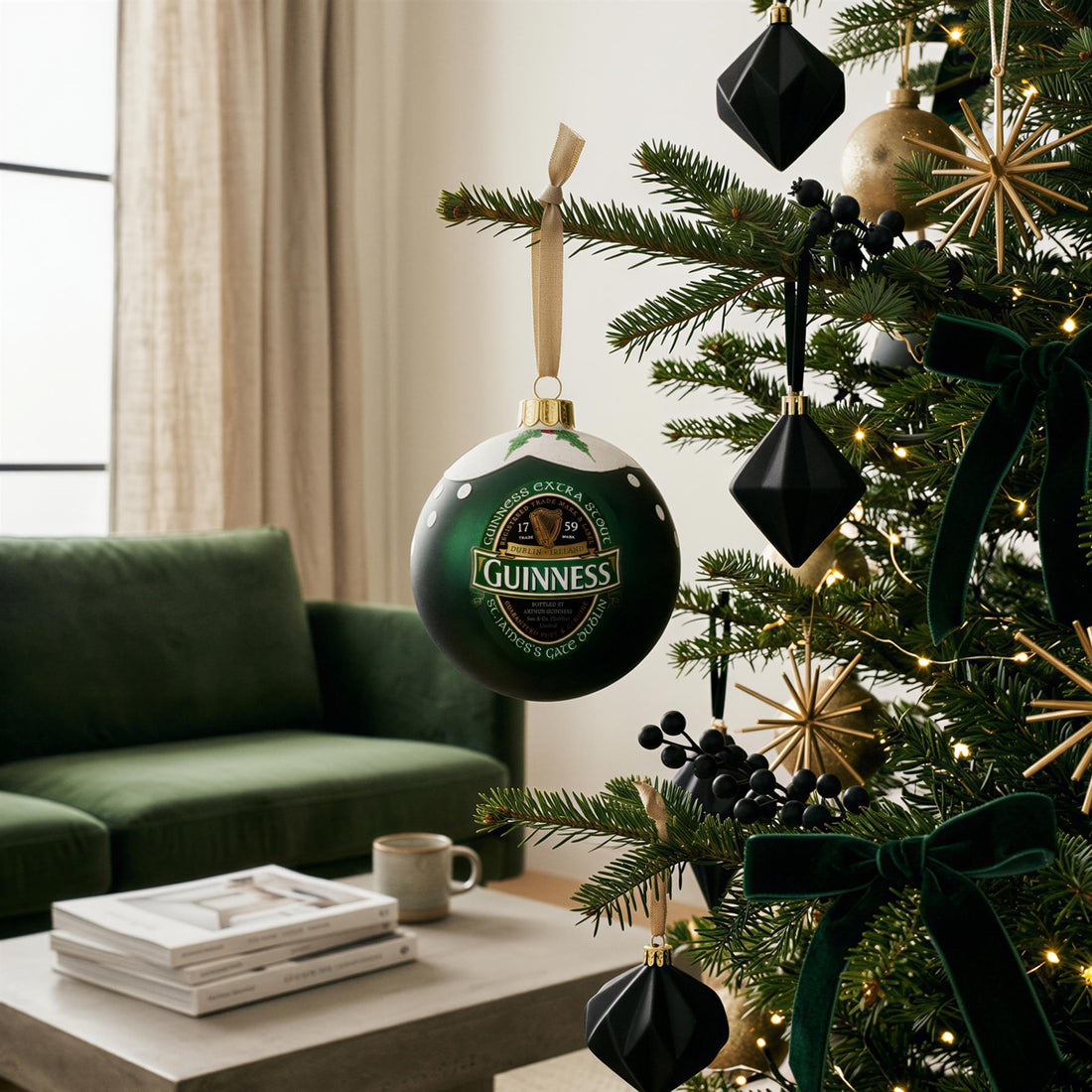 Guinness Ireland Christmas Bauble - 8cm - Green