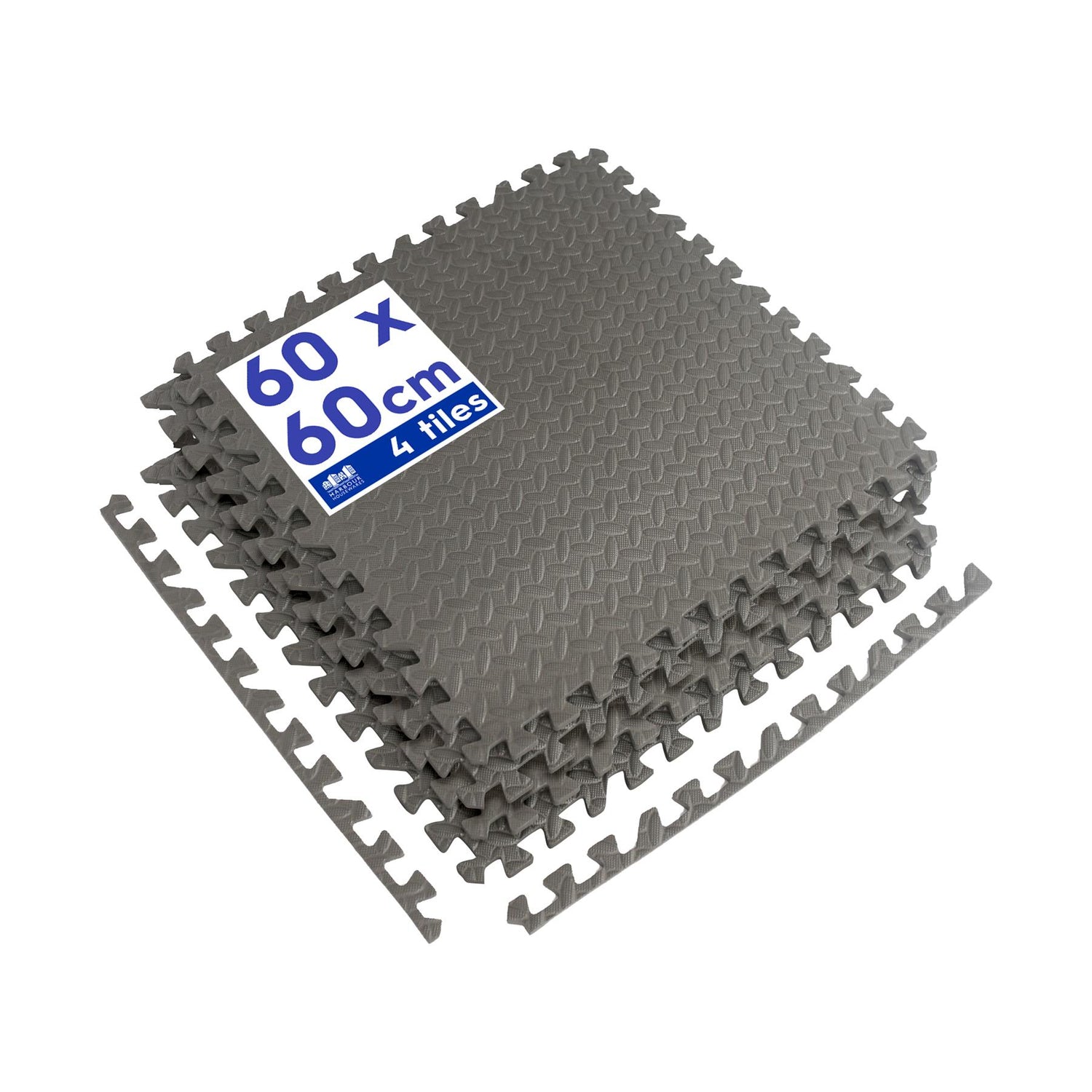 Interlocking Gym Flooring Mats - 60 x 60cm - Pack of 4