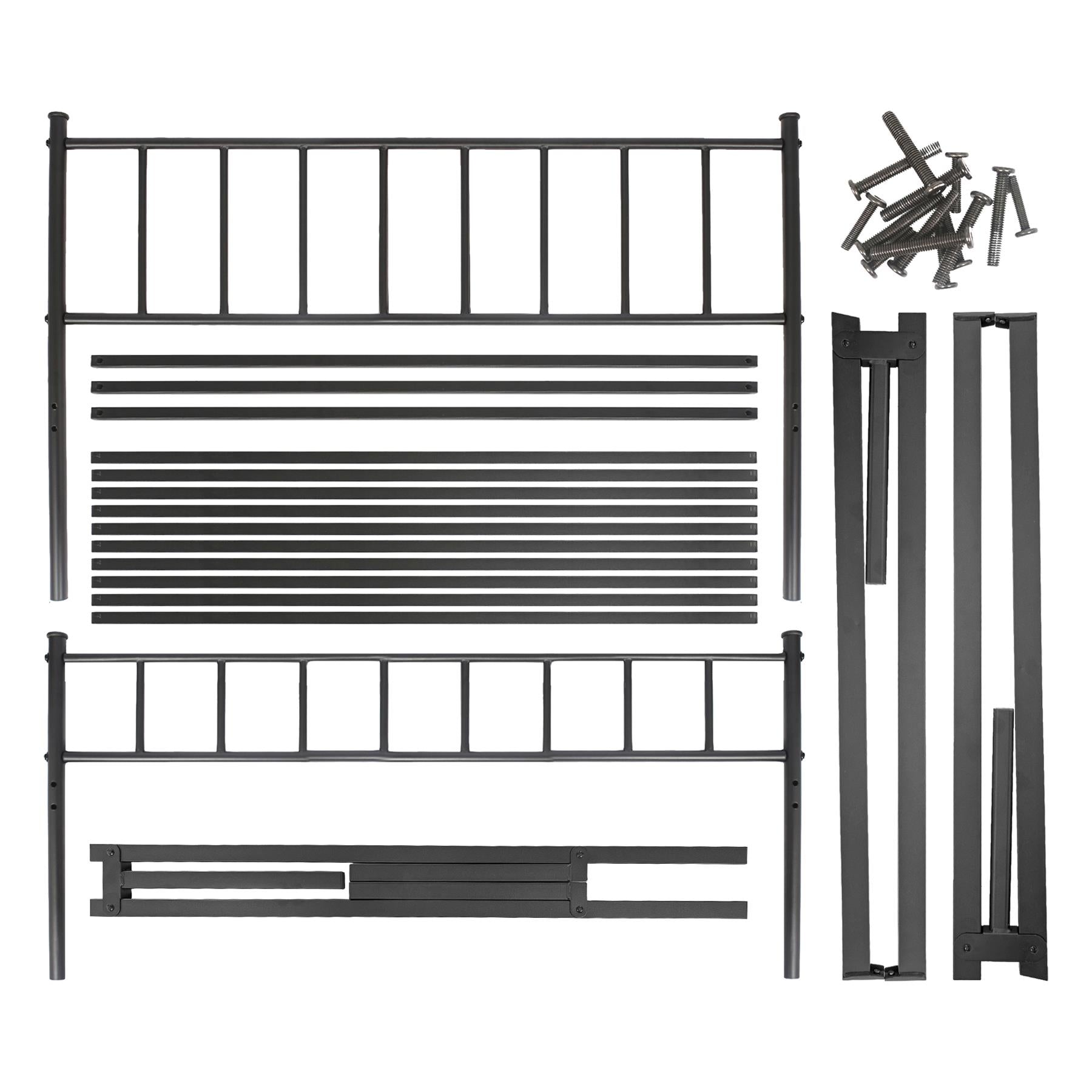 Double Metal Bed Frame - 4ft 6" - Black