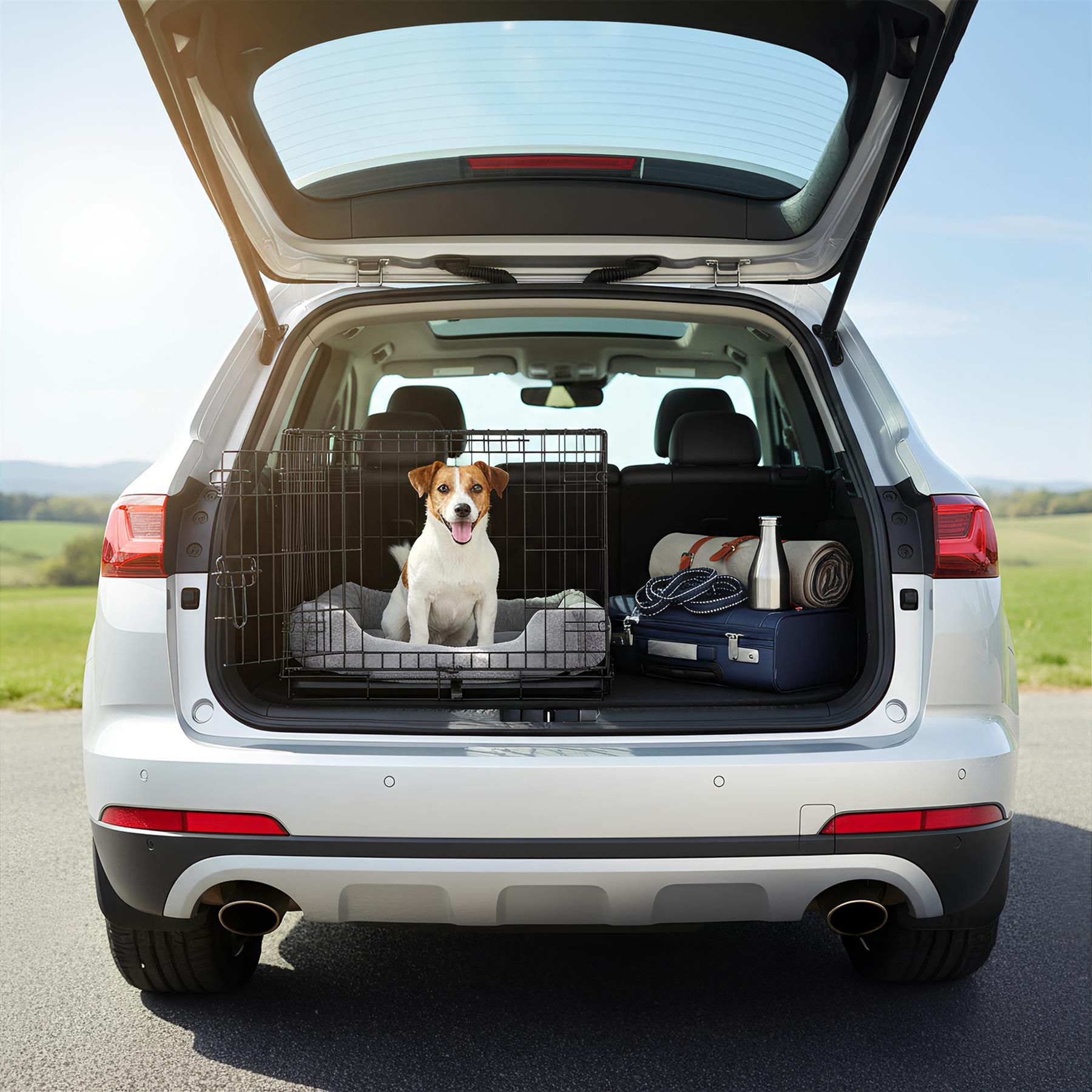 2 Door Metal Dog Crate with Removable Tray - Medium