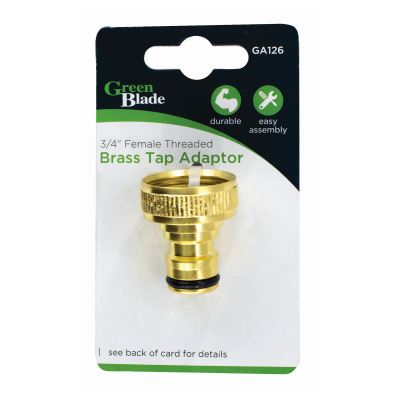 Female Brass Threaded Tap Adaptor - 3/4&quot; - By Green Blade