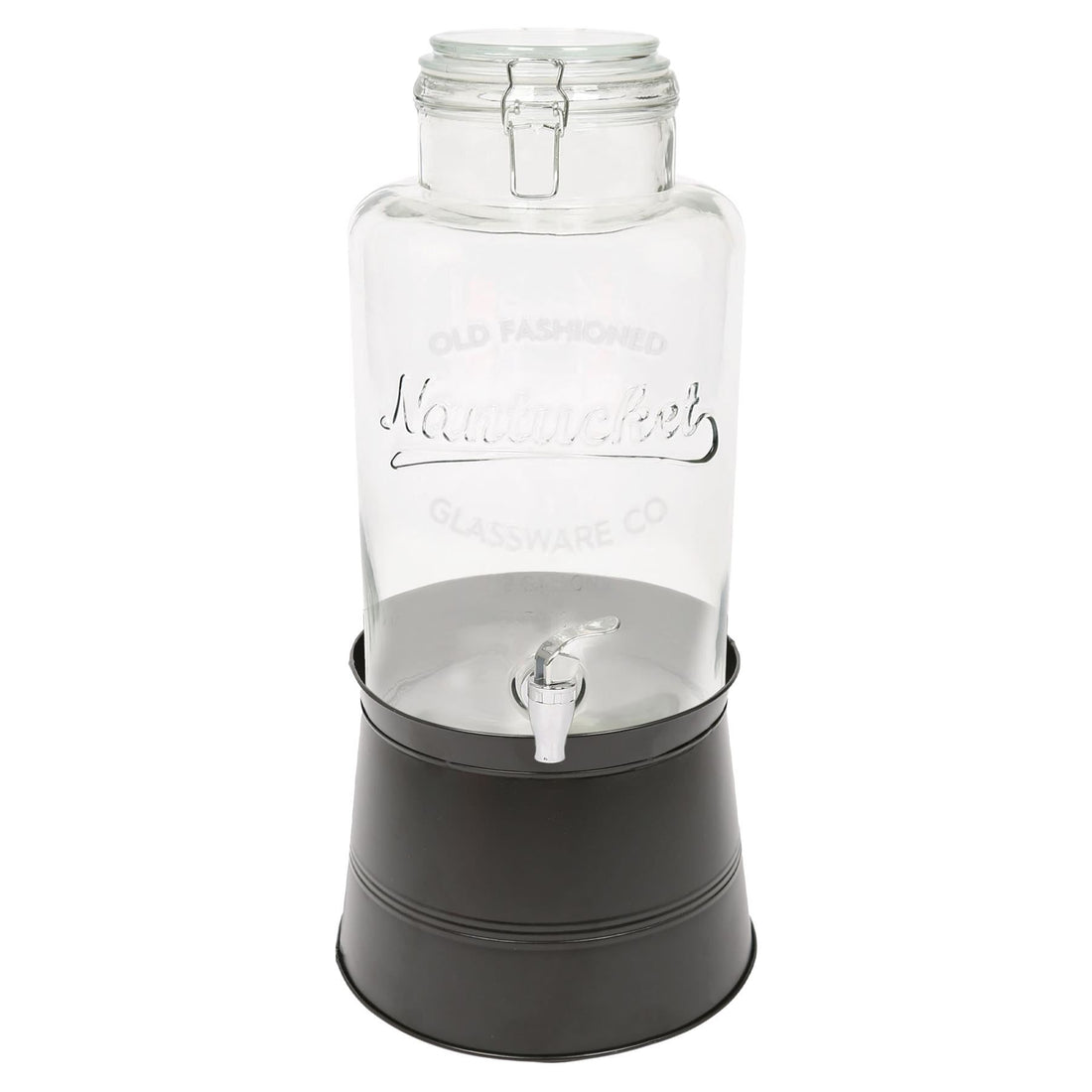 8.7L Glass Drinks Dispenser with Tap &amp; Bucket Stand