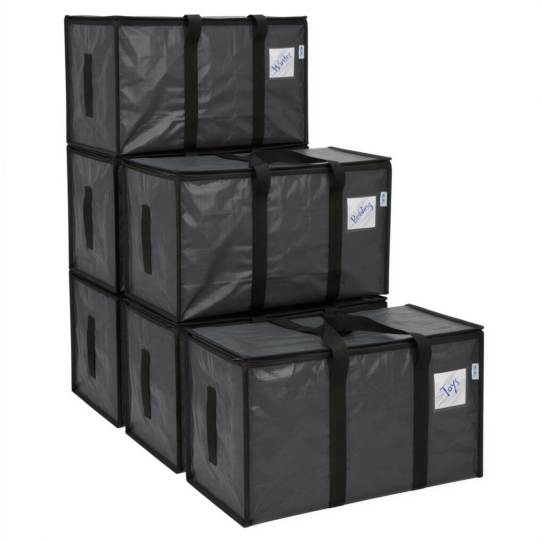 Large Heavy Duty Moving Bags - 90L - Anthracite - Pack of 6