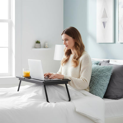 Folding Lap Desk with Cupholder - Black