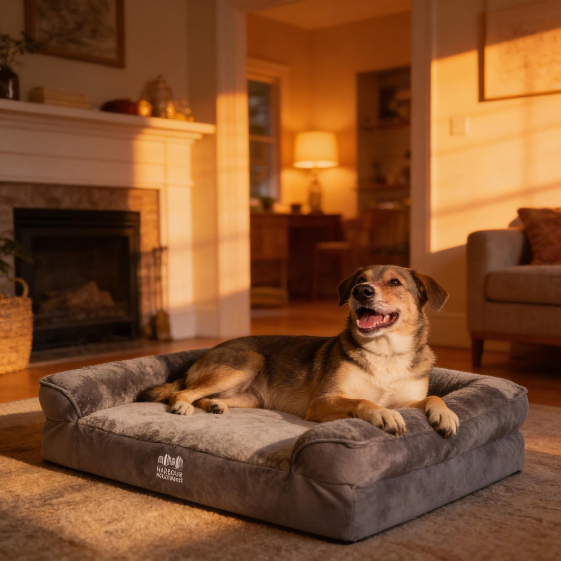 Deluxe Waterproof Dog Bed - Large - Grey