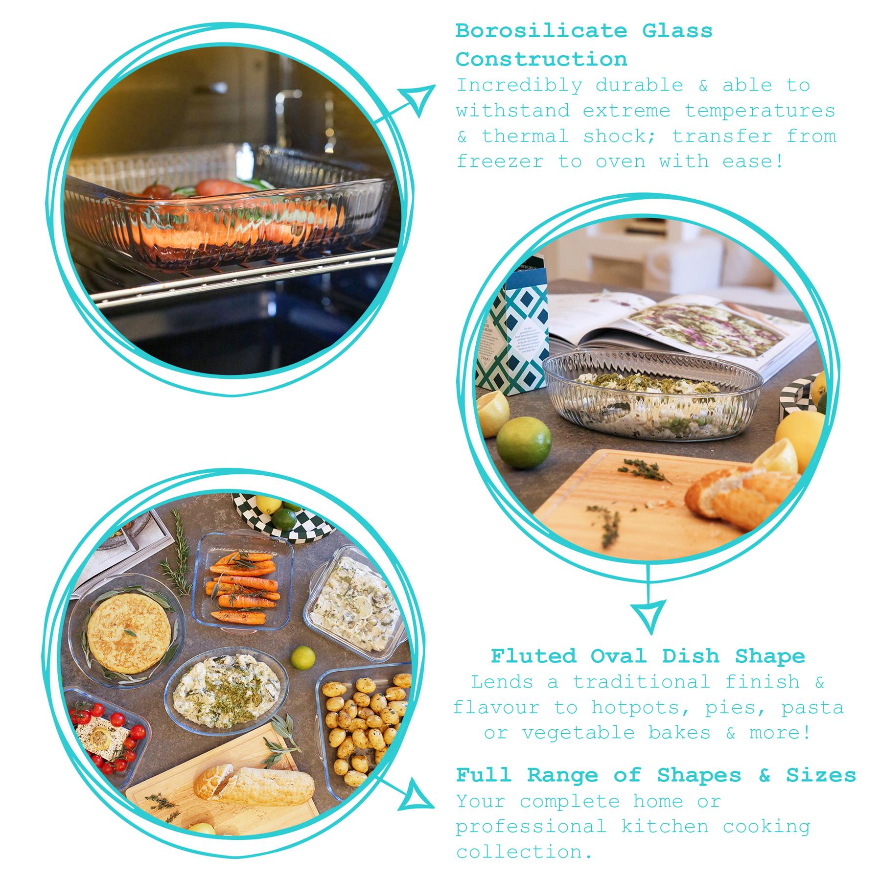 Optical Oval Glass Oven Dish - 35cm x 24cm