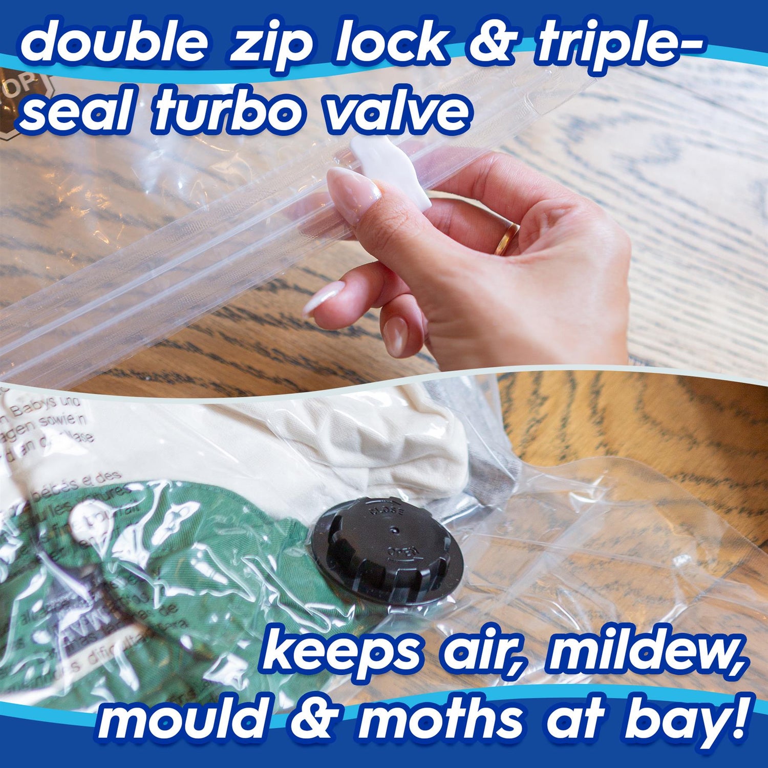 Vacuum Storage Bags - Extra-Large (90 x 120cm) - Black - Pack of 5