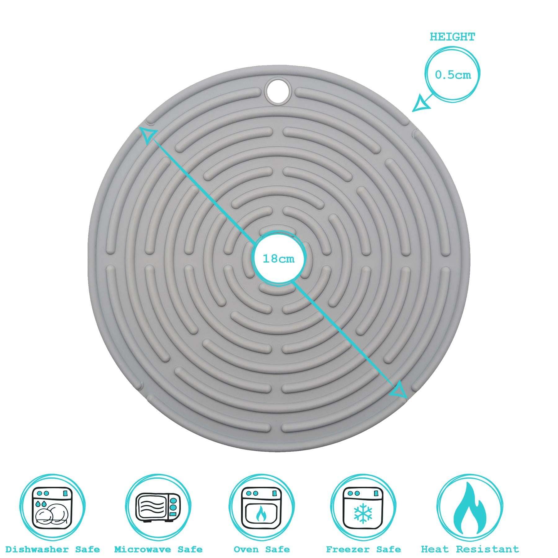 Silicone Trivet - 18cm - Grey