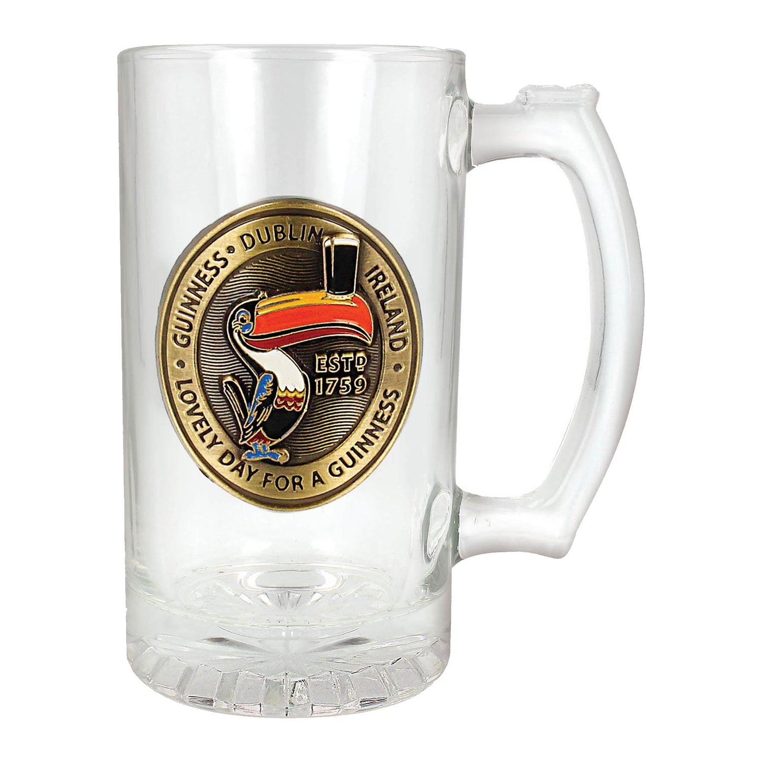 Guinness Toucan Glass Tankard with Badge