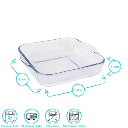 Square Glass Oven Dish - 24cm x 21cm