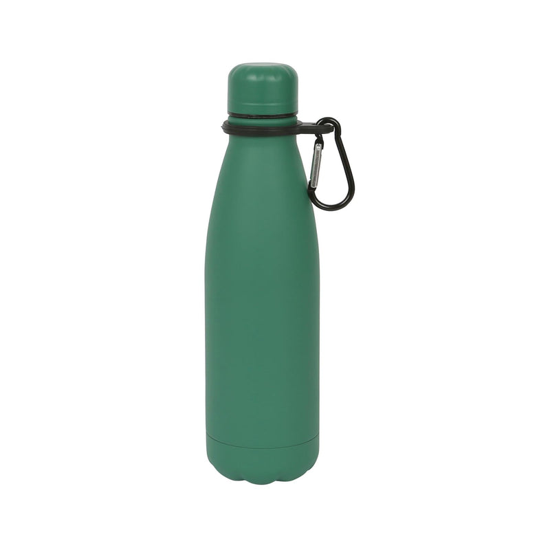 Stainless Steel Water Bottle with Carabiner Clip - 500ml - By Harbour Housewares