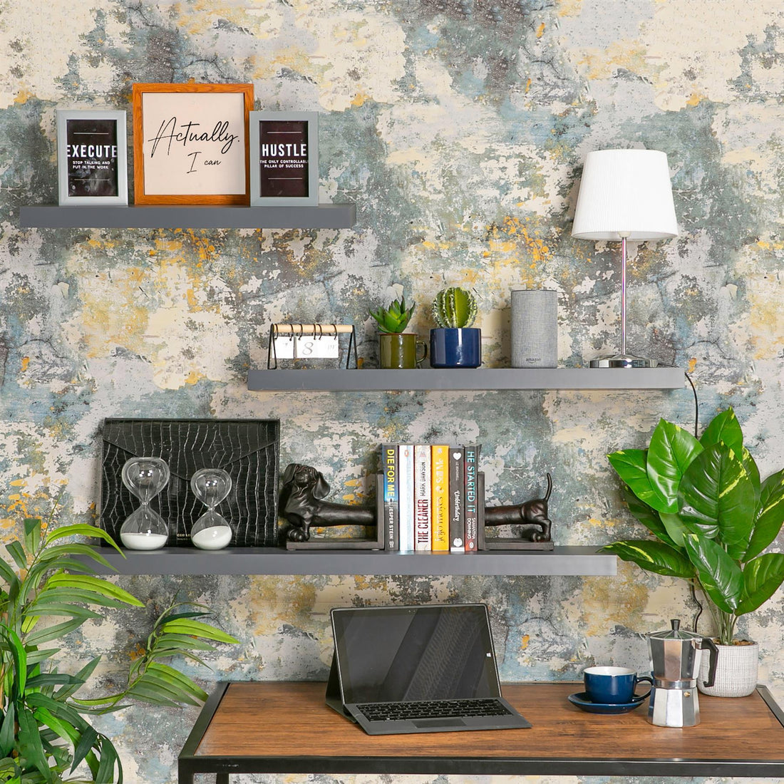 100cm Modern Floating Wall Shelf - Grey