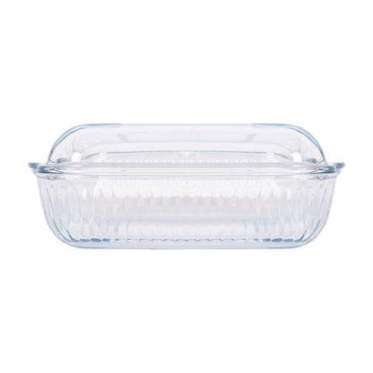 Optical Square Glass Oven Dish with Lid - 24cm x 21cm