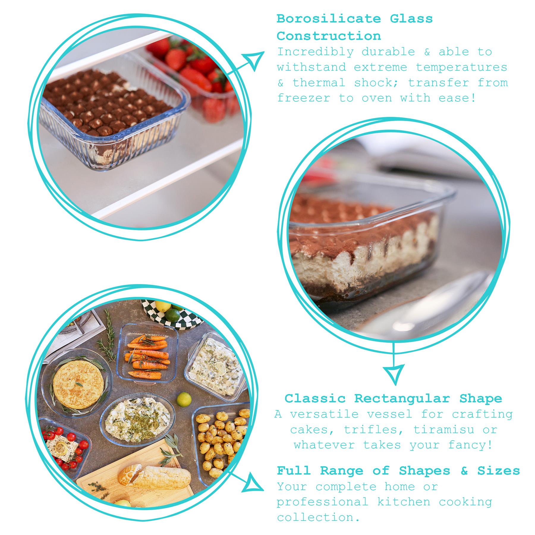 Rectangular Glass Cake Dish - 20cm x 15cm