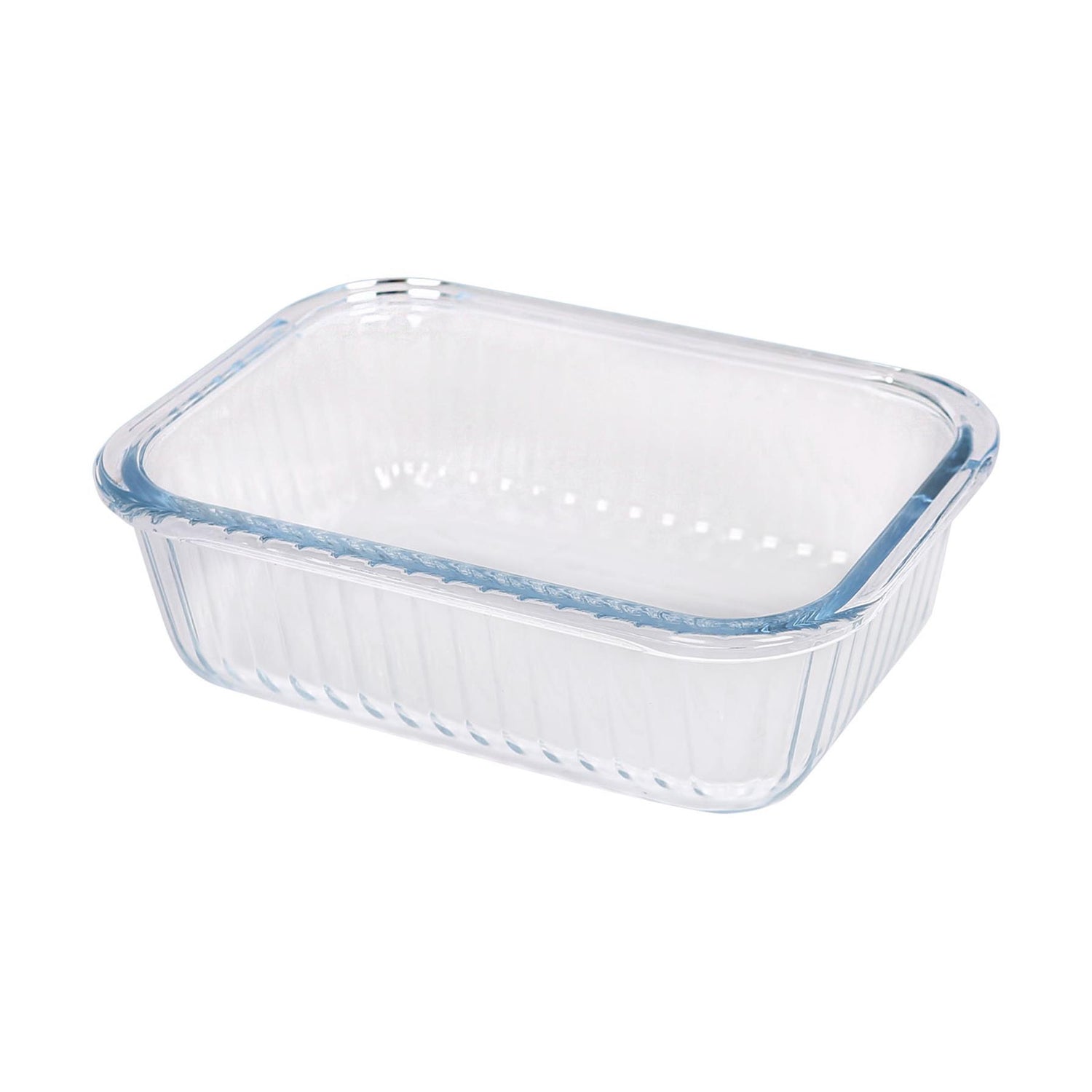 Optical Rectangular Glass Cake Dish - 20cm x 15cm