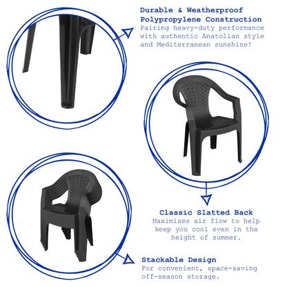 Milas Garden Dining Chair - Anthracite