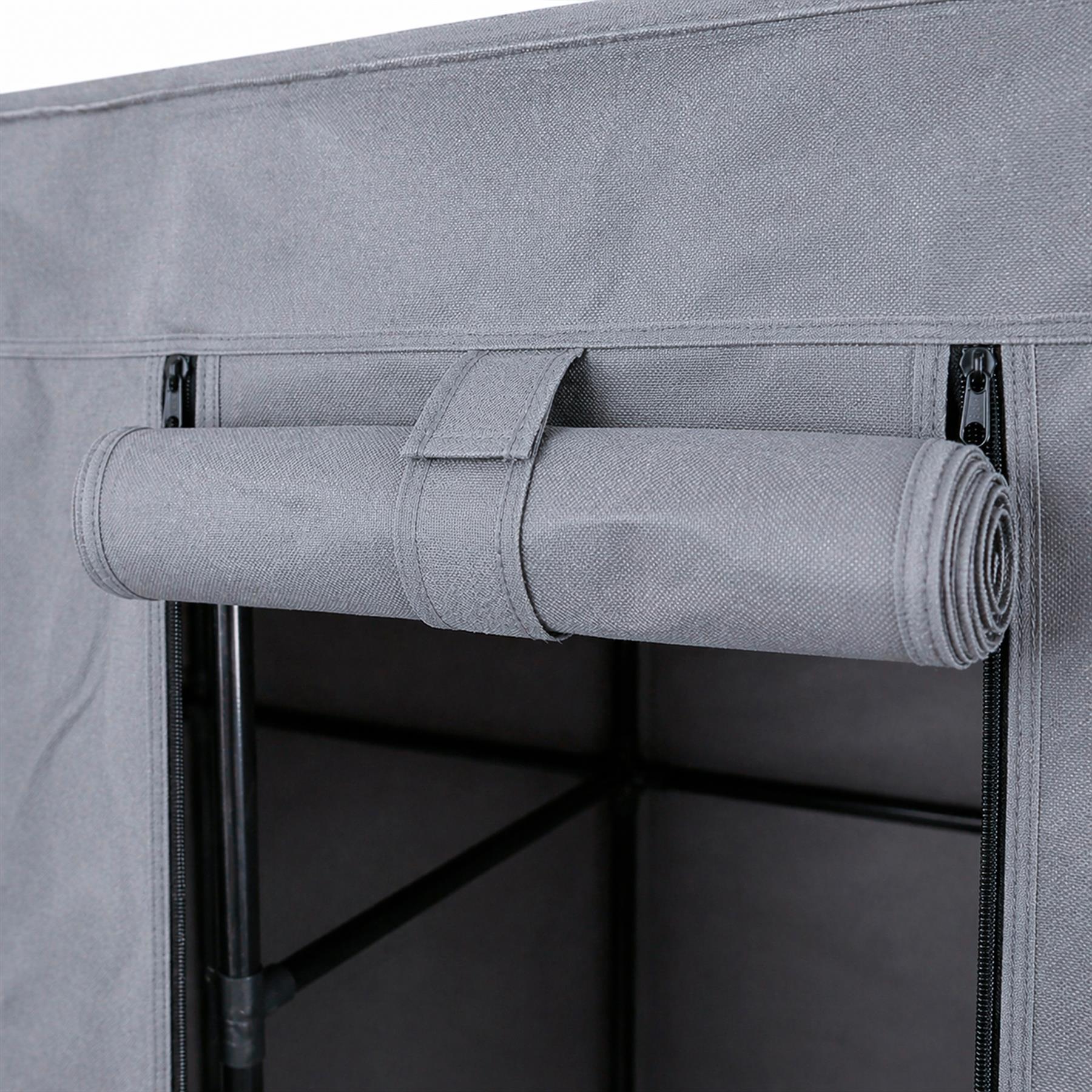 Portable Fabric Wardrobe - 211 x 45 x 167cm - Grey