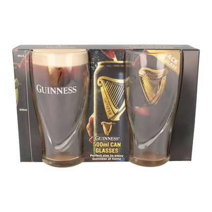 Guinness 2pc 500ml Embossed Can Glass Set