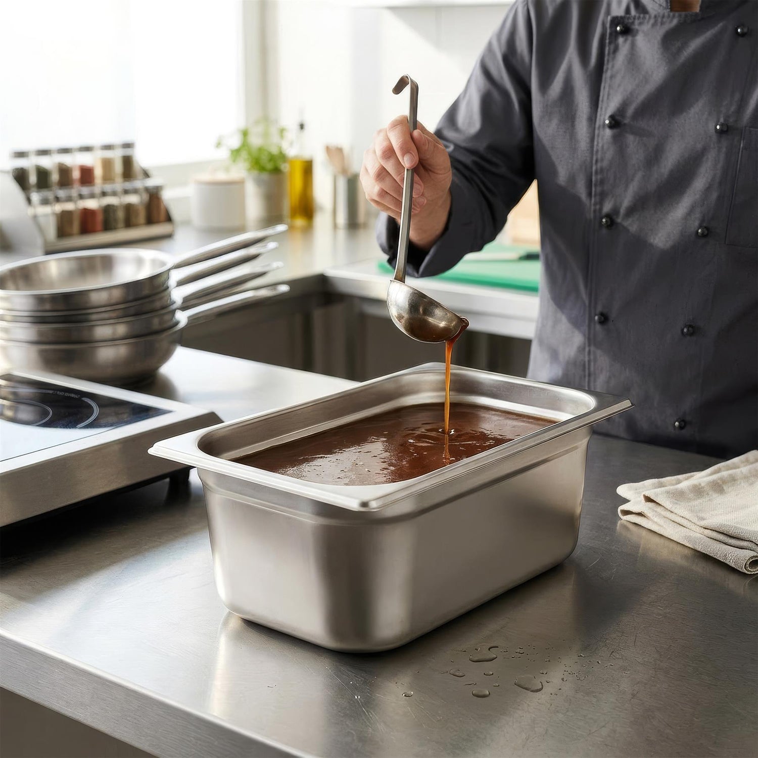 Stainless Steel Gastronorm Container Lid - 1/3