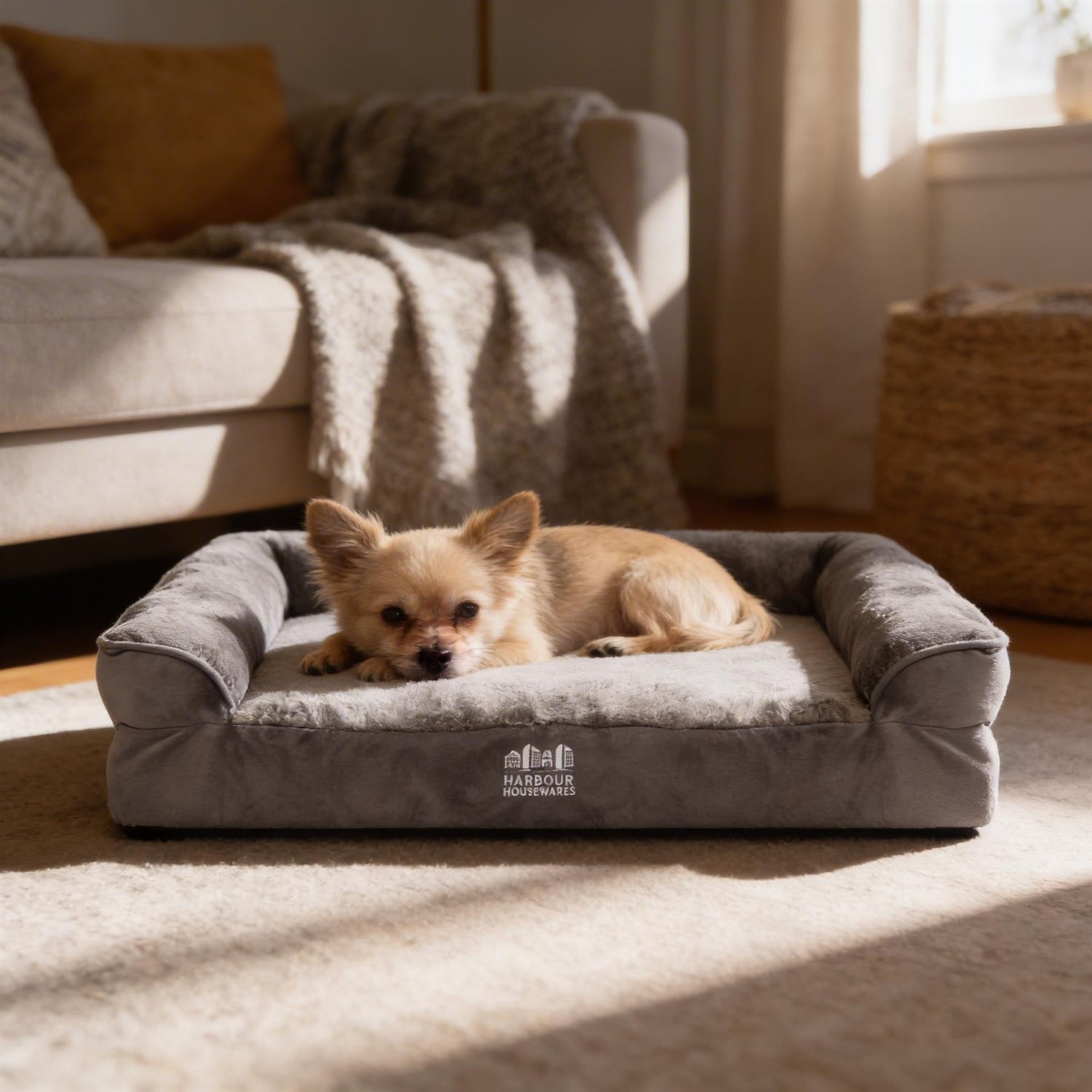 Deluxe Waterproof Dog Bed - Small - Grey