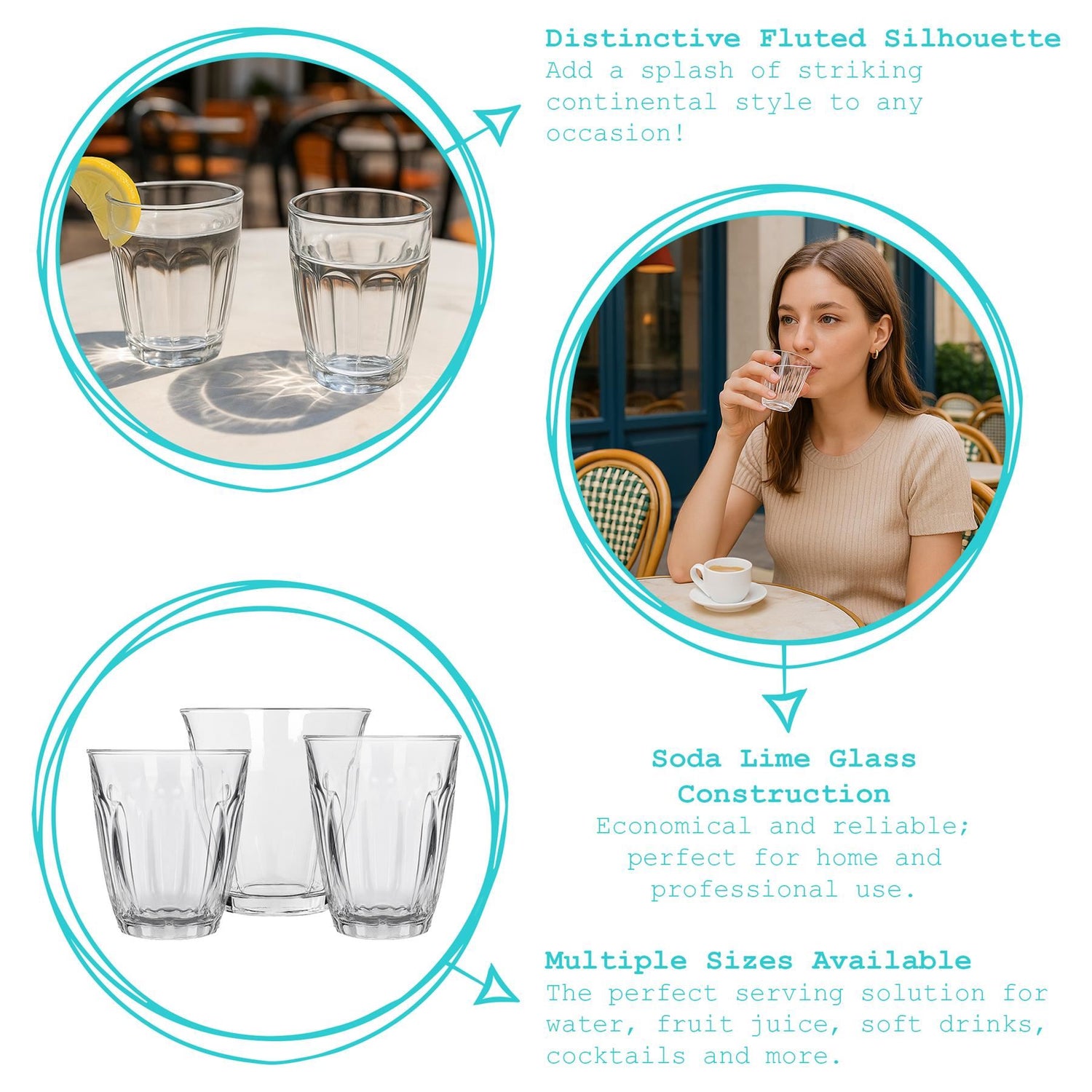 210ml Fluted Water Glass