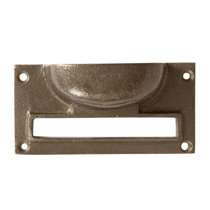 Filing Cabinet Drawer Pull with Card Frame - W100 x H50mm - Brass