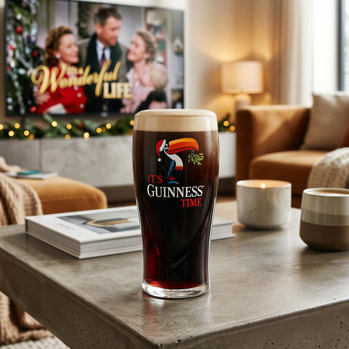 Guinness Toucan Christmas Pint Glass