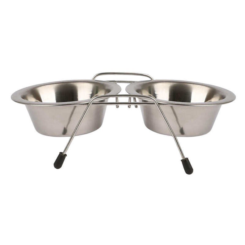 2x Stainless Steel Raised Dog Bowl Set - By Pets Collection