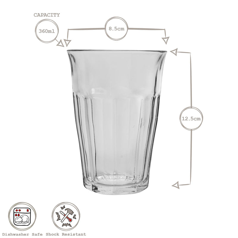 Duralex Picardie Traditional Glass Drinking Tumbler - 360ml