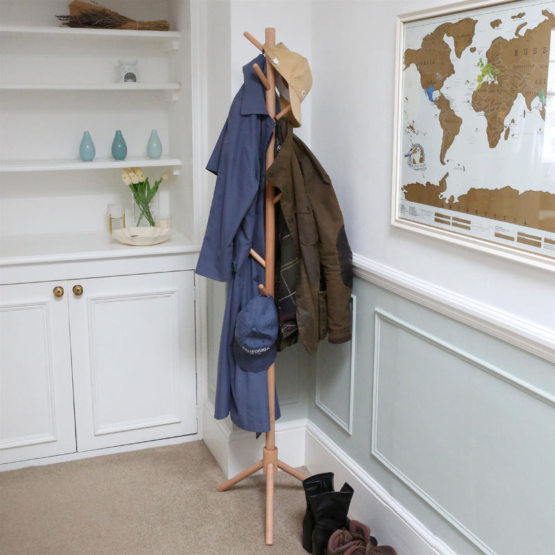 Free-Standing Wooden Coat Rack