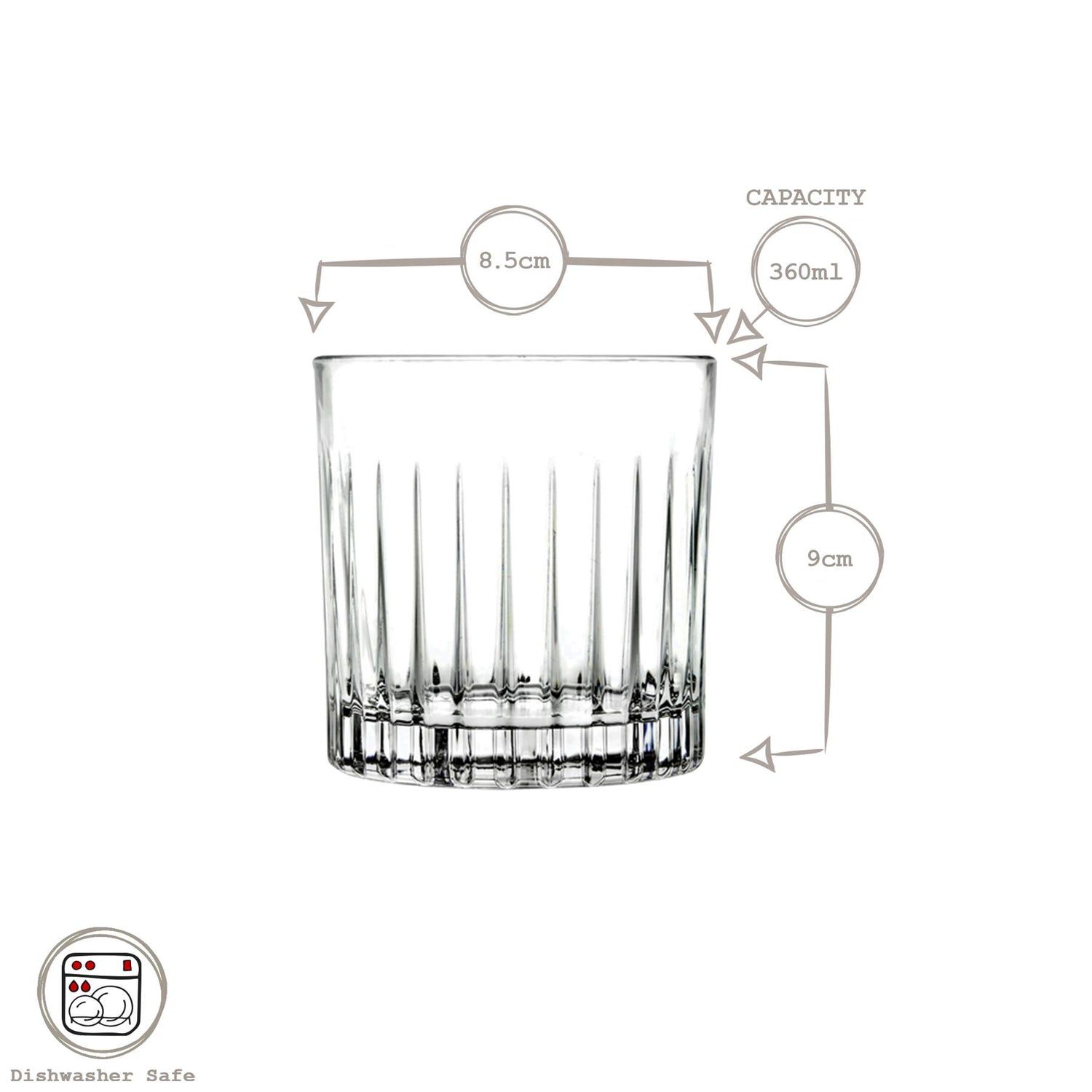 4 Piece 340ml Mixology Whisky Glass Set
