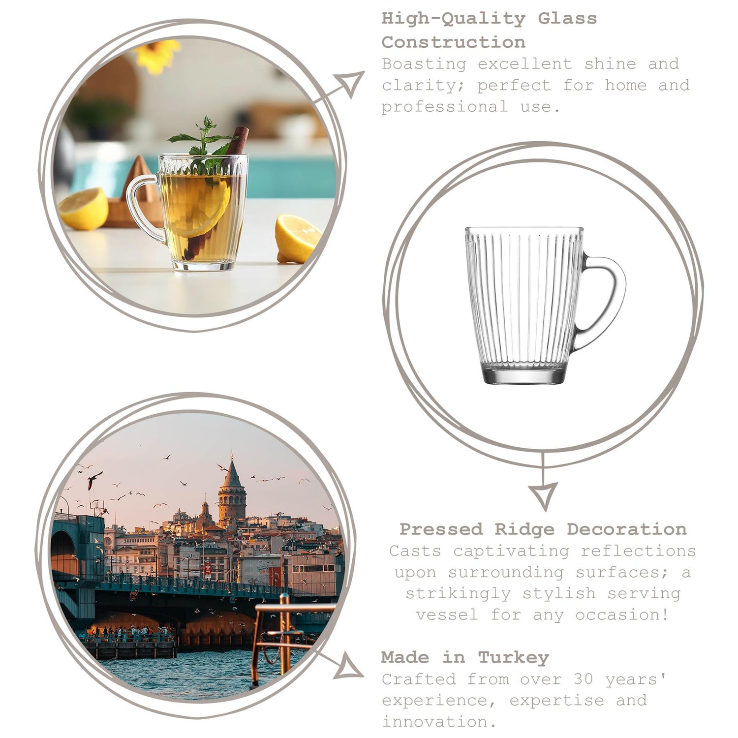 300ml Hestia Glass Mug