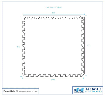 Interlocking Gym Flooring Mats - 60 x 60cm - Pack of 4