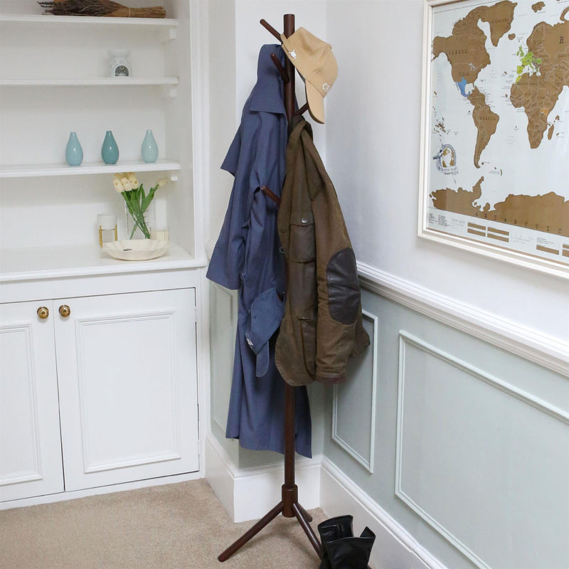 Free-Standing Wooden Coat Rack