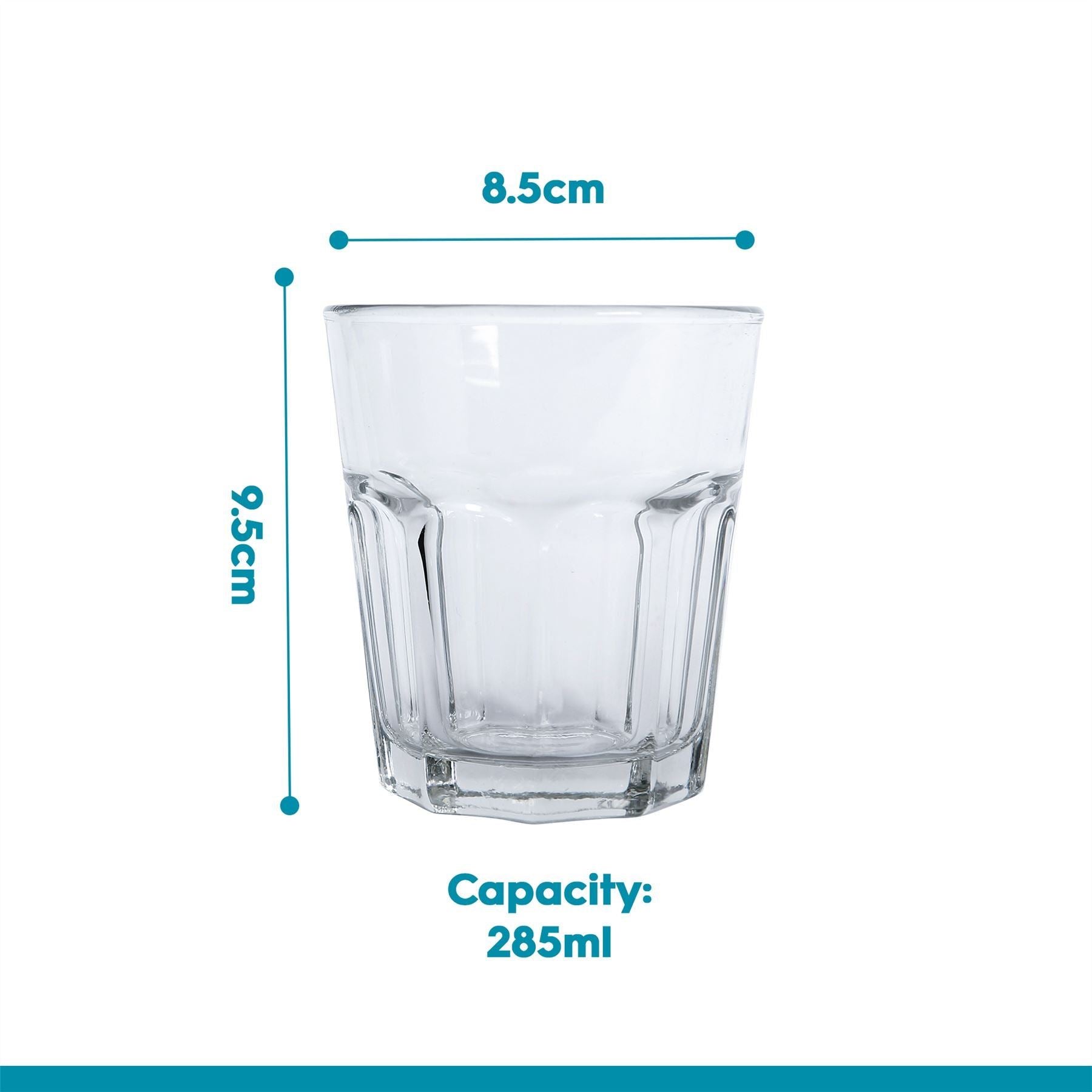285ml Panelled Glass Tumbler