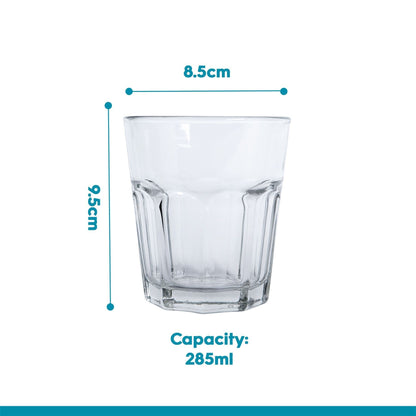 285ml Panelled Glass Tumbler