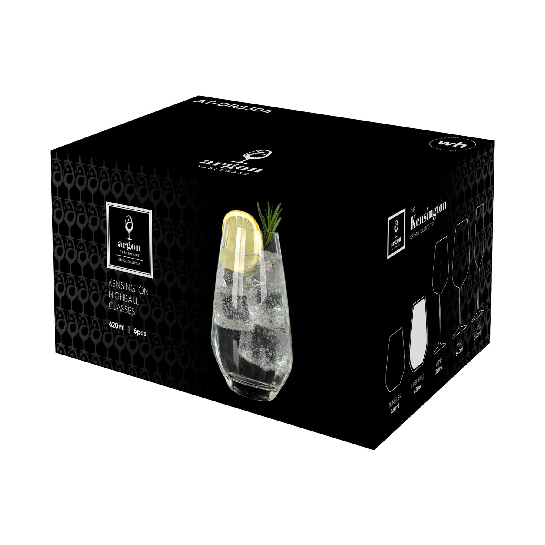 620ml Kensington Optic Crystal Highball Glass