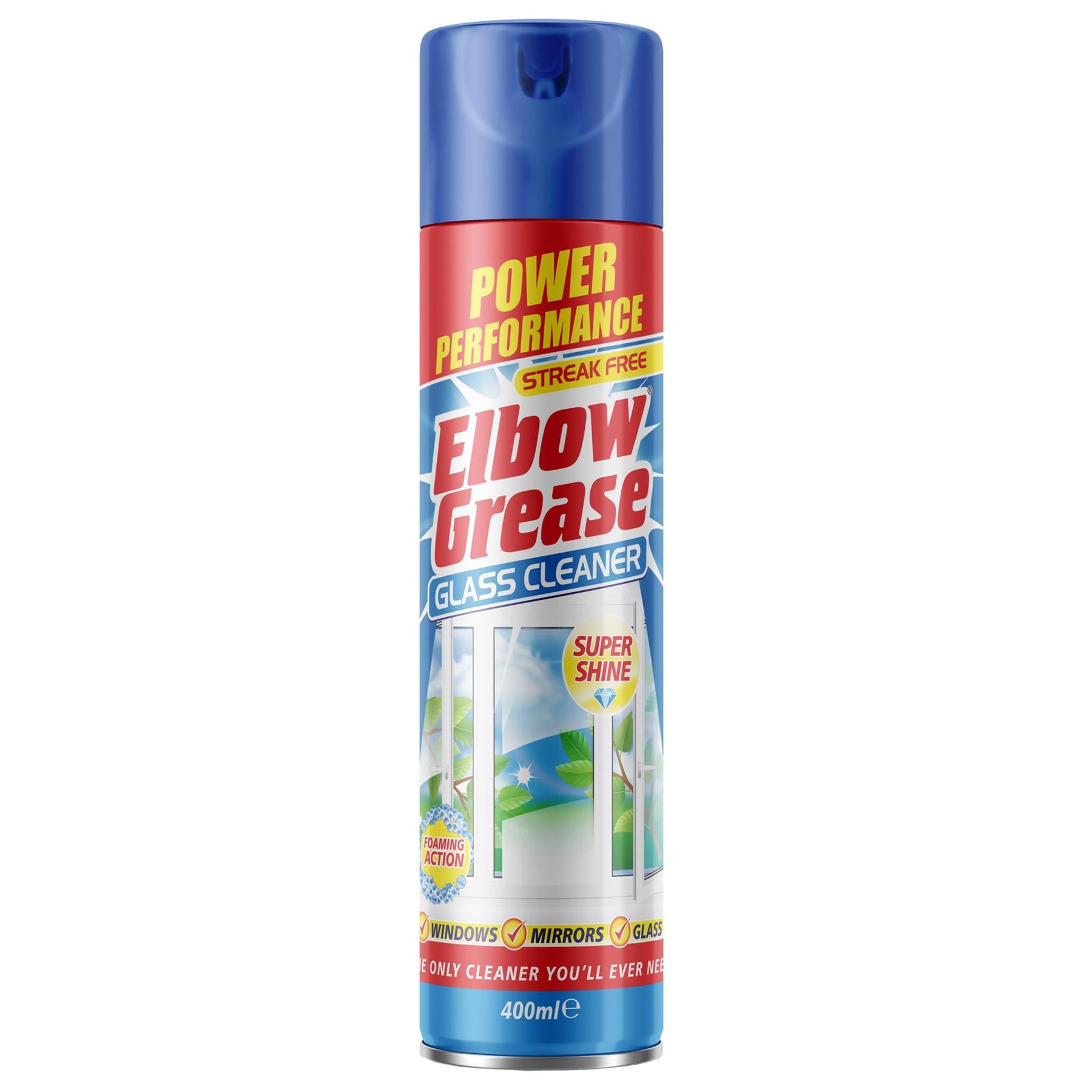 Aerosol Glass Cleaner - 400ml - By Elbow Grease