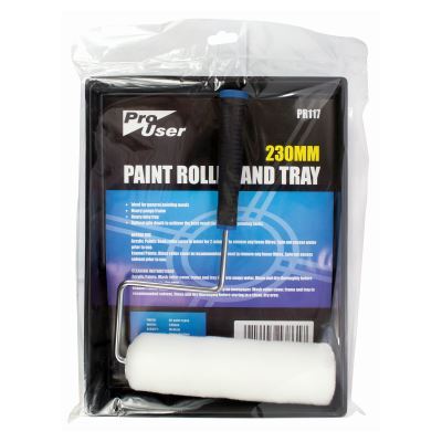 Paint Roller & Tray Set - 5" (13cm) - White - By Pro User