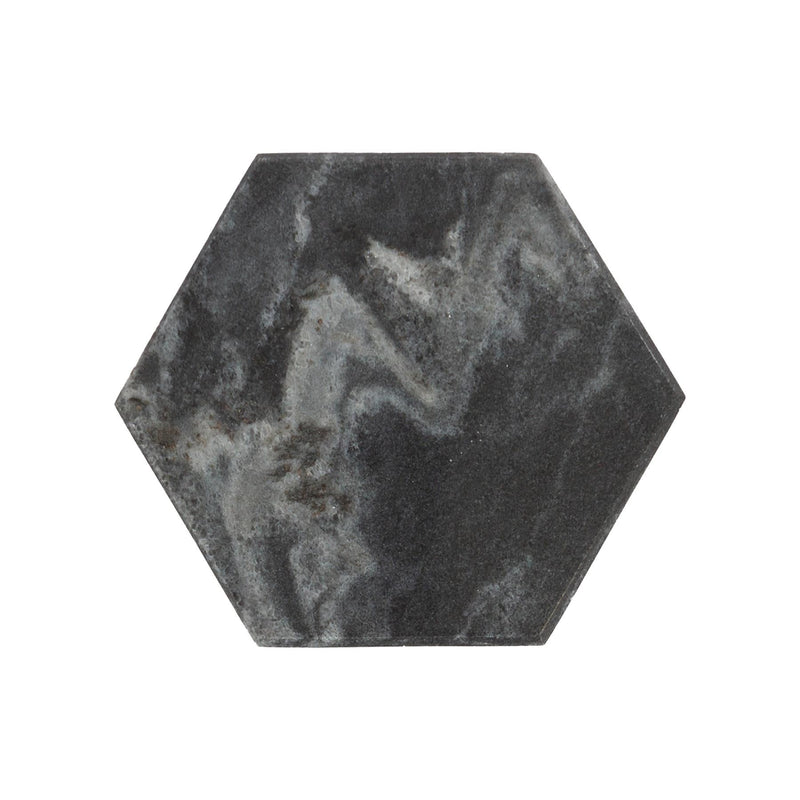 Hexagonal Marble Coaster - 10cm - By Argon Tableware