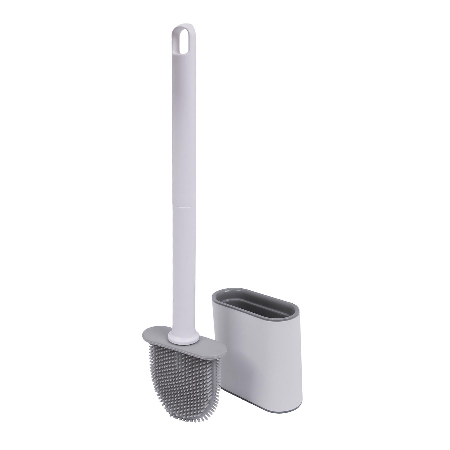 Wall-Mounted Toilet Brush and Holder Set - White