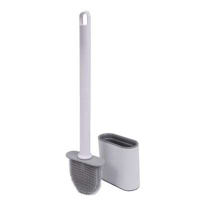 Wall-Mounted Toilet Brush and Holder Set - White